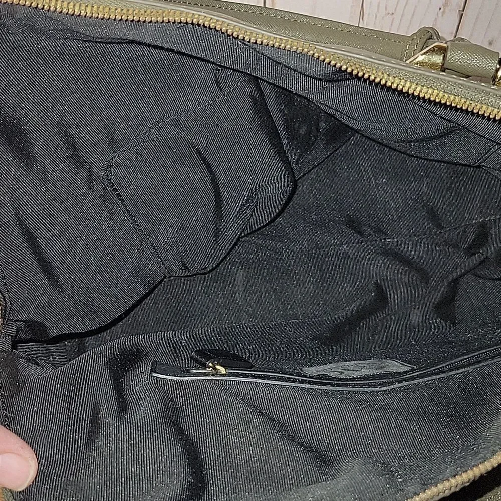 Zac Posen Daphne Dome Top Handle Saffiano Shoulder Bag w/ Luggage Tag
